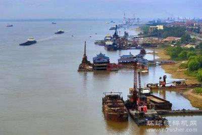 九江港城西砂石集散中心码头施工全面启动！可泊3000吨船