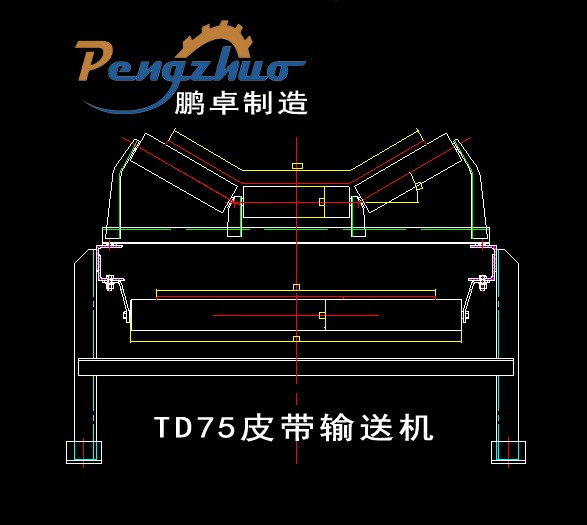 矿石煤炭物料带式输送机潍坊鹏卓TD75型皮带输送机产品图片