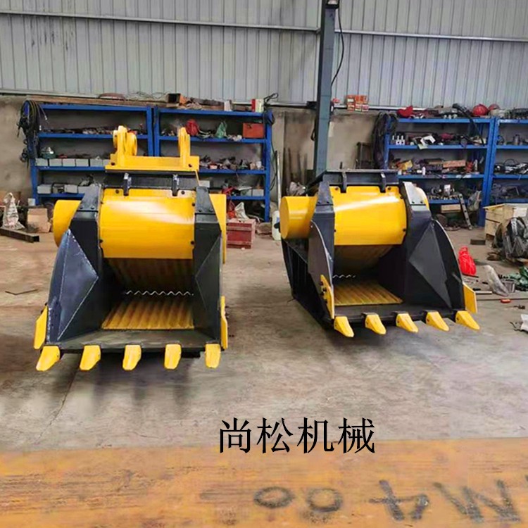 现货供应 建筑垃圾挖掘机破碎斗石子破石斗产品图片