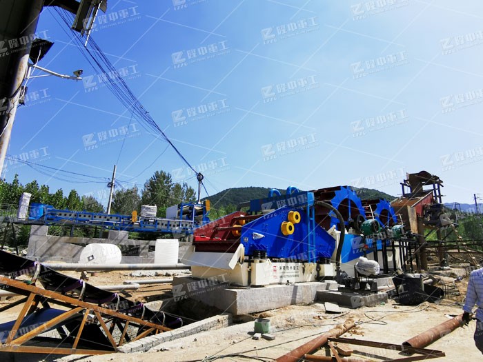 洗砂机设备筛洗流程 环保洗沙机泥沙清洗现场
