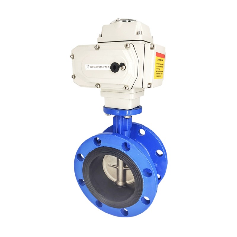 D941X-16Q电动法兰蝶阀D软密封开关调节水阀DN50 65 80 电动执型器