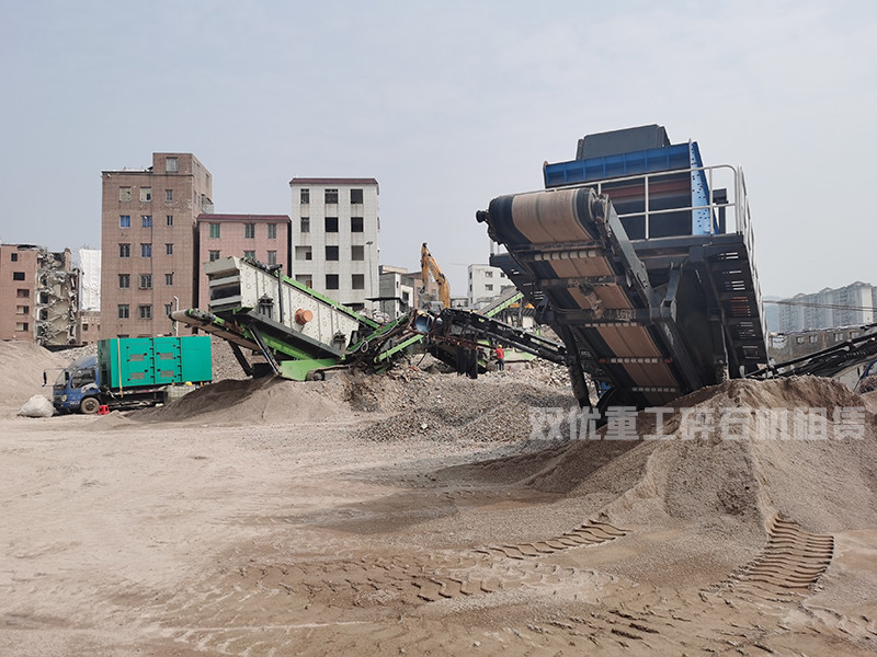 移动式建筑垃圾生产线 河南150吨破碎机 油电两用