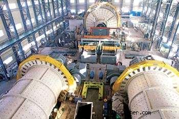 图为亚洲最大半自磨机及国内最大、最先进的2台钼矿球磨机